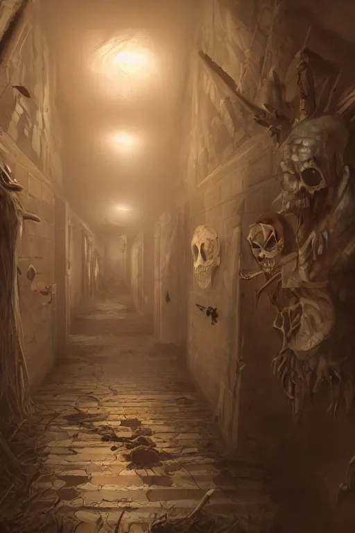 Image similar to the corridor of the dead, artstation