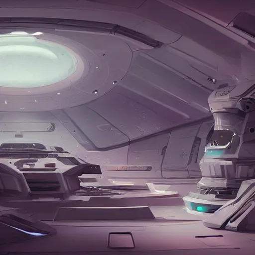 Image similar to Inside an alien spaceship, concept art by Jason Chan