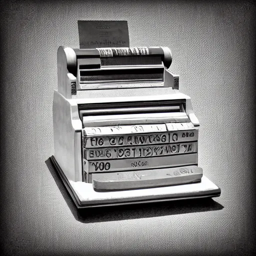 Image similar to award - winning photo. photorealistic vintage national cash register from 1 9 0 0.