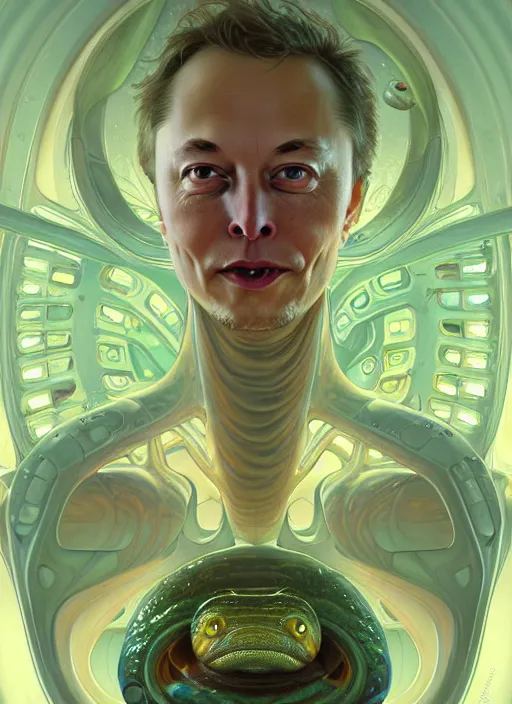 Prompt: elon musk as slimy mollusk, anthropomorphic character, drool, concept art, intricate, elegant, highly detailed, digital painting, artstation, wallpaper, smooth, sharp focus, illustration, art by artgerm and greg rutkowski and alphonse mucha