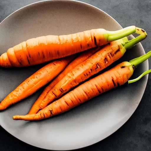 Image similar to a peeled banana with a carrot on the inside, 8k, food photography