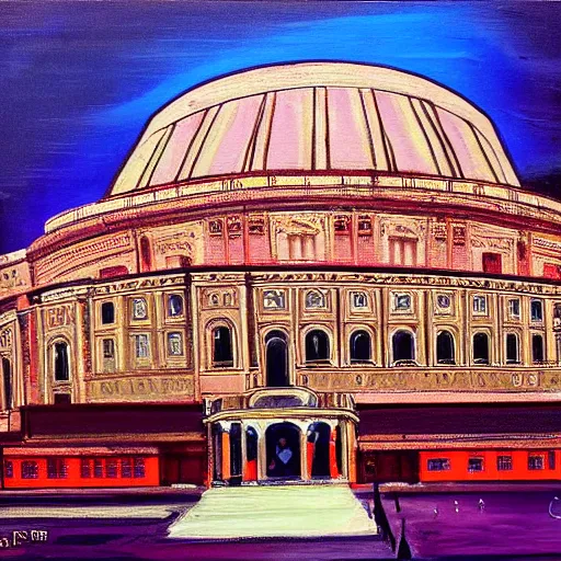 Prompt: Royal Albert Hall, a painting in portraitpunk style