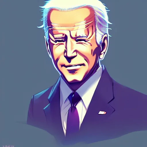 Image similar to anime portrait of Joe Biden as an anime boy by Stanley Artgerm Lau, WLOP, Rossdraws, James Jean, Andrei Riabovitchev, Marc Simonetti, and Sakimichan, trending on artstation