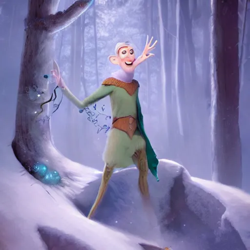 Prompt: the archfey called'the prince of frost ', by pixar, trending on cgsociety