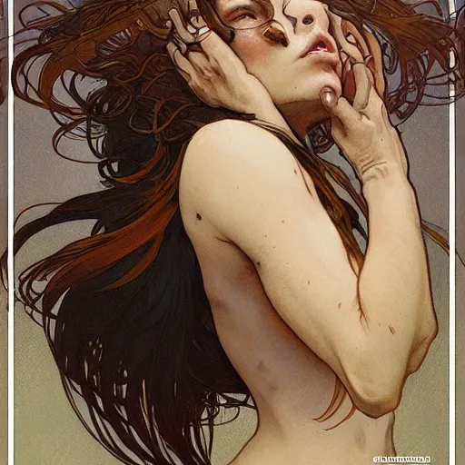 Prompt: hairy woman's armpit, by artgerm, greg rutkowski and alphonse mucha, concept art, matte, intricate, epic composition