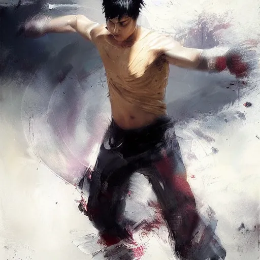 Prompt: prince zuko water bending, jeremy mann painting