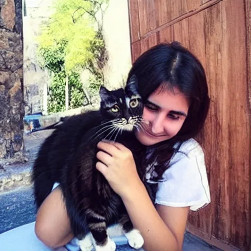 Image similar to “ a turkish girl with her cat ”