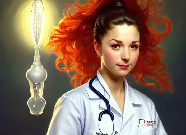 Image similar to a pepper wearing a white doctor's uniform, diffuse lighting, fantasy, hospital background, intricate, elegant, highly detailed, lifelike, photorealistic, digital painting, artstation, illustration, concept art, smooth, sharp focus, art by frank frazetta and marco bucci and loish and rossdraws and artgerm and alphonse mucha