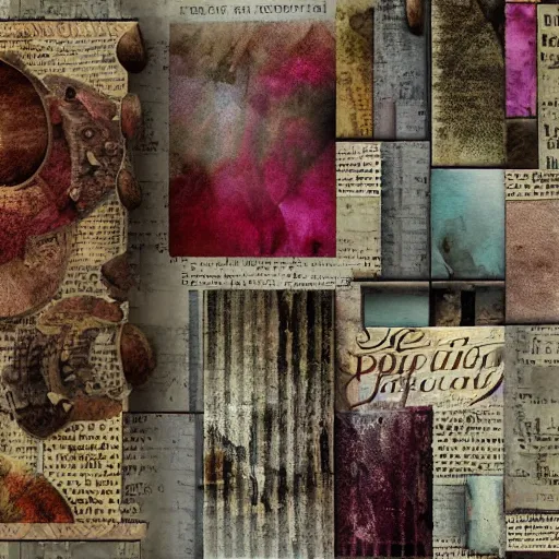 Image similar to detailed and highly digital mixed media digital collage textures