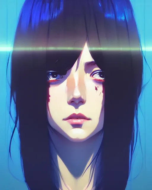 Image similar to dead inside!!!, fine - face, audrey plaza, realistic shaded perfect face, fine details. anime. realistic shaded lighting poster by ilya kuvshinov katsuhiro otomo ghost - in - the - shell, magali villeneuve, artgerm, jeremy lipkin and michael garmash and rob rey