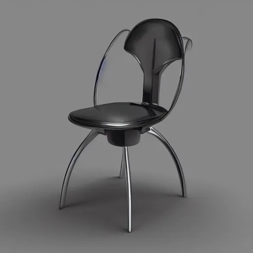 Image similar to dinning chair, futuristic, techno, cyberpunk, product design, 3 d render, concept, fun, swag