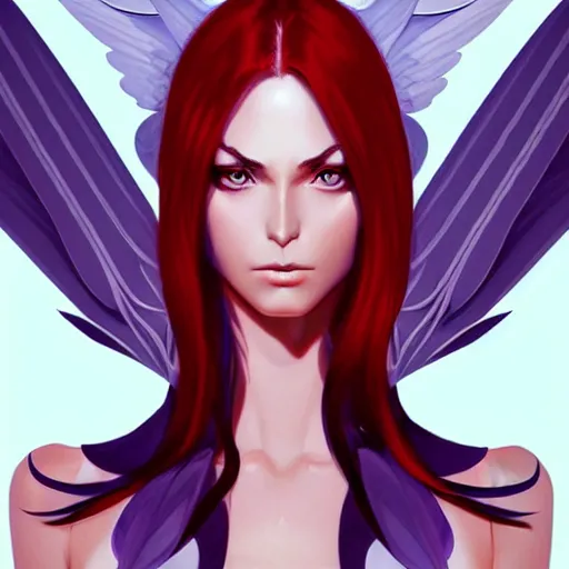 Image similar to portrait of a powerful pretty woman with wings, digital art,, concept art, smooth, sharp focus, illustration, symmetry face, fine details. art by alex ross, brittney lee, anime - h 6 4 0