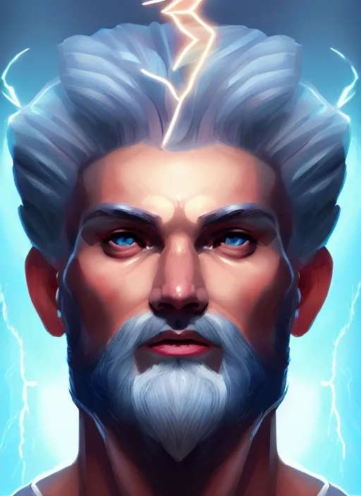 Prompt: the god zeus, lightning, portrait, sharp focus, digital art, concept art, dynamic lighting, subsurface scattering, photoreal, trending on artstation, by emylie boivin 2. 0, rossdraws 1. 0