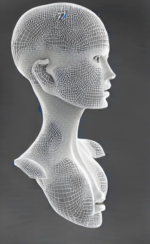 Image similar to complex 3d render ultra detailed of a beautiful porcelain profile woman face, hazel eyes, vegetal dragon cyborg, 150 mm, beautiful natural soft light, rim light, silver white details, roots, fine lace, maze like, mandelbot fractal, magnolia big yellow leaves and stems, anatomical, facial muscles, cable wires, microchip, elegant, white metallic armor, octane render, black and white, H.R. Giger style