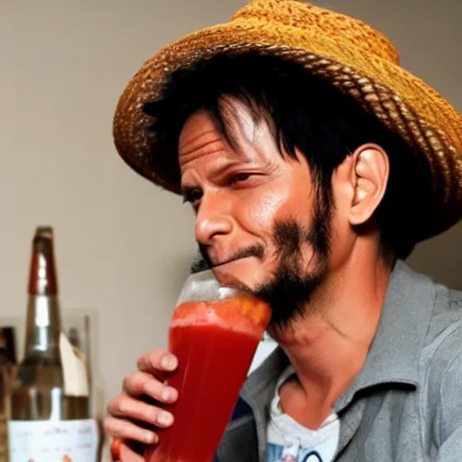 Image similar to Luffy drinking a pastis