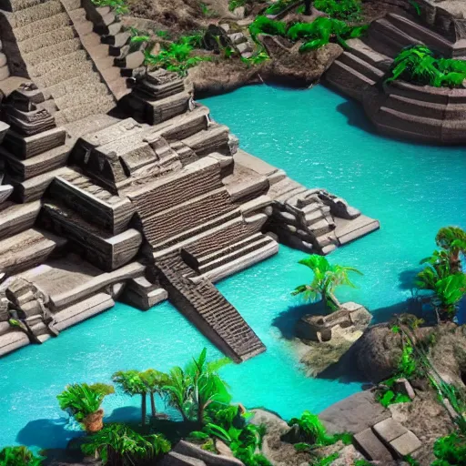 Prompt: Mayan civilization from Atlantis, unreal engine, realistic, octane render, trending on Artstation