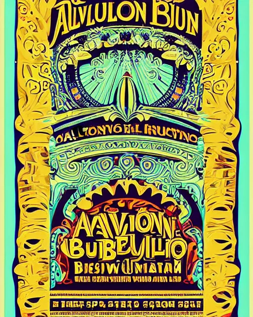 Image similar to avalon ballroom poster art by victor moscoso, hd vector art, award winning on behance