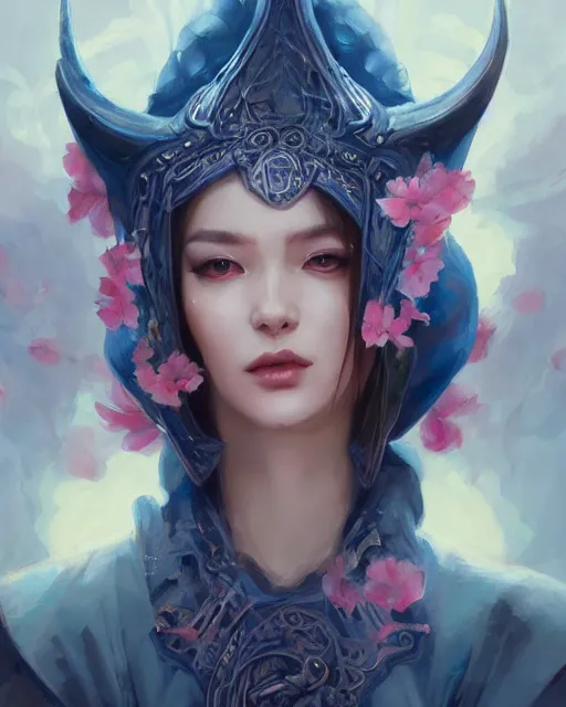 Prompt: Sakura dragon priestess portrait, maximalism, by Mandy Jurgens, Valentina Remenar, artgerm, by Charlie Bowater, James Jean, Daniel Gerhartz, Gerald Brom, intense atmospheric, intricate, lightforged, character concept, cgsociety trending on artstation