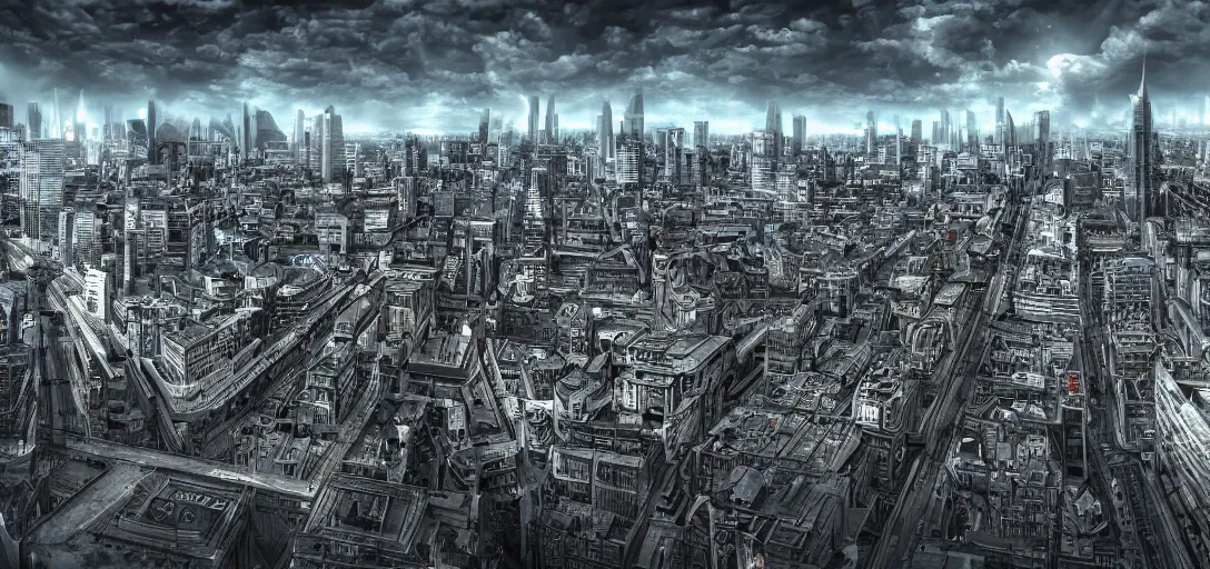 Image similar to Illuminati, cityscape, realistic, 8k, high detail, 10 bit colour, hdr