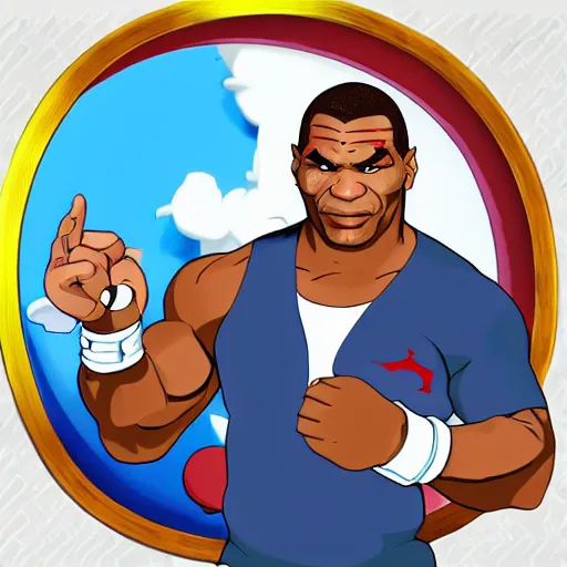 Prompt: mike tyson in pokecenter