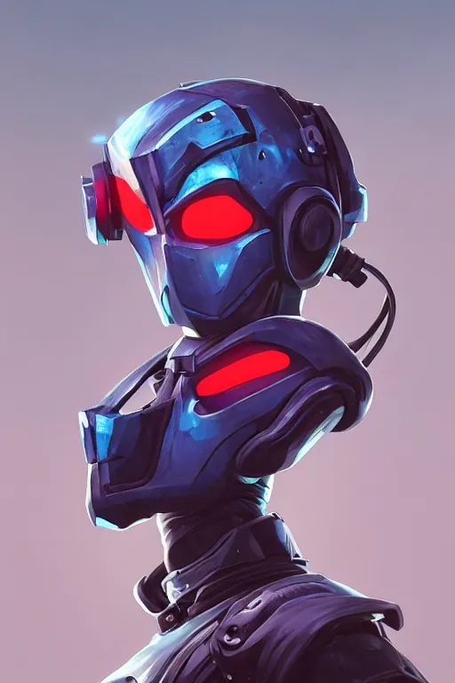 Image similar to epic mask helmet robot ninja portrait stylized as fornite style game design fanart by concept artist gervasio canda, behance hd by jesper ejsing, by rhads, makoto shinkai and lois van baarle, ilya kuvshinov, rossdraws global illumination radiating a glowing aura global illumination ray tracing hdr render in unreal engine 5