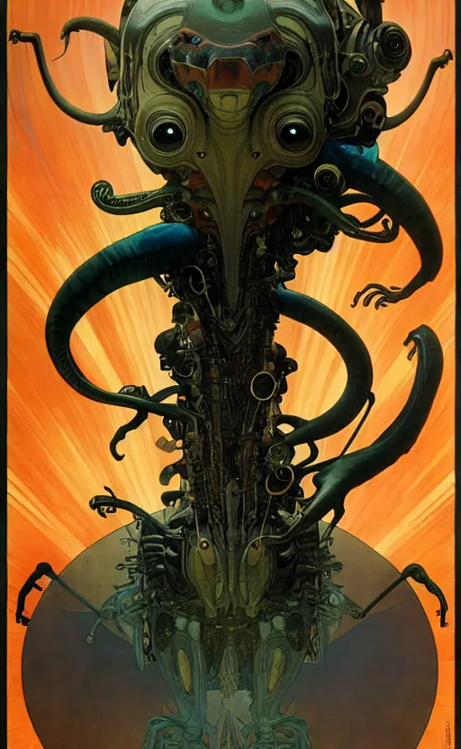 Image similar to exquisite imaginative alien creature poster art, movie art, looming, by lucusfilm, weta studio, alphonso mucha, james jean, frank frazetta, 8 k, denoised, sharp, crisp, high quality, cinematic