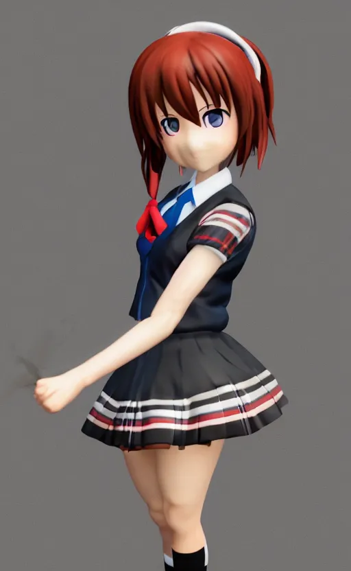 Prompt: Anime school girl figure, unreal engine, highly detailed.