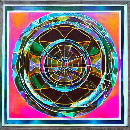 Image similar to elysium mothership retribution sacred geometry canvas carefully structured abstract expressionism painting overdue for being hung on a wall in a modern magical museum world painting on canvas by Eeee Aaa (2041)