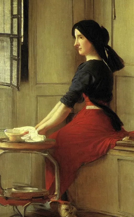 Prompt: maid in the manor by frederick goodall