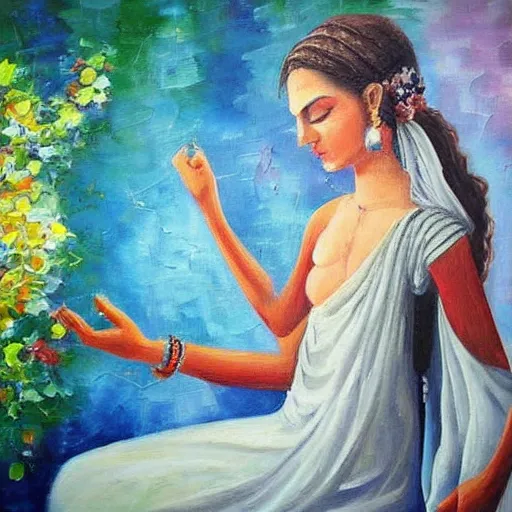 Prompt: graceful, compassion, cultured. beautiful painting