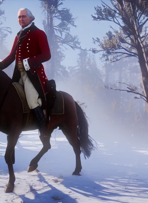 Image similar to film still of george washington in red dead redemption 2 ( 2 0 1 8 video game )