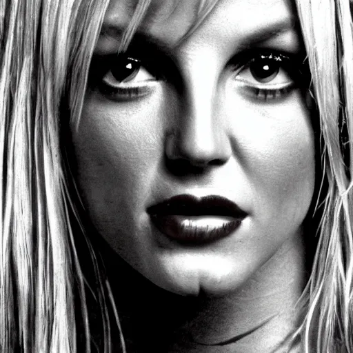 Prompt: britney spears by h. r. giger sharp focus. high contrast