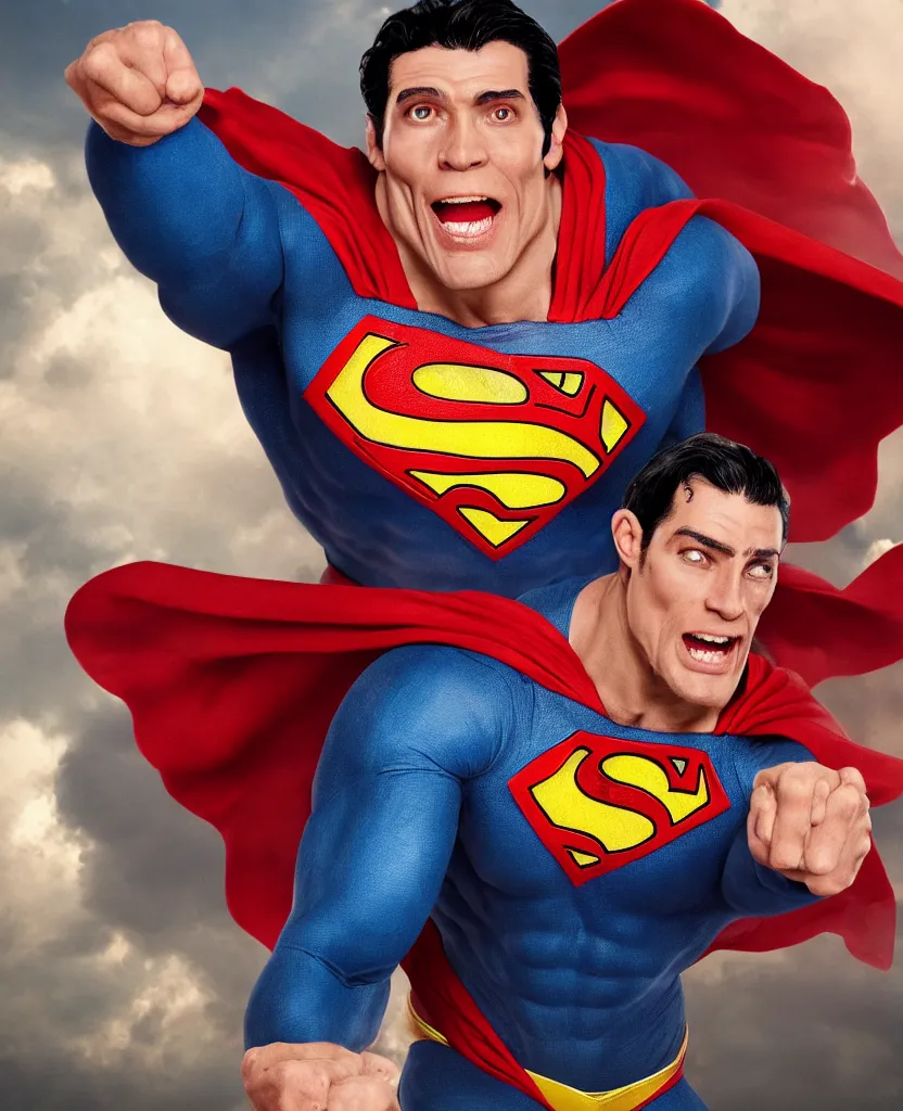 Prompt: photo of an ugly superman, realistic, 8 k