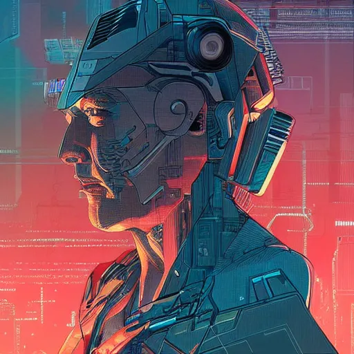 Prompt: neural transistor matrix, cyberpunk, futuristic, blade runner, william gibson, art by syd mead, art by josan gonzalez