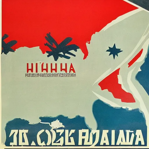 Prompt: soviet critical propaganda poster of the state of florida being hit by hurricanes