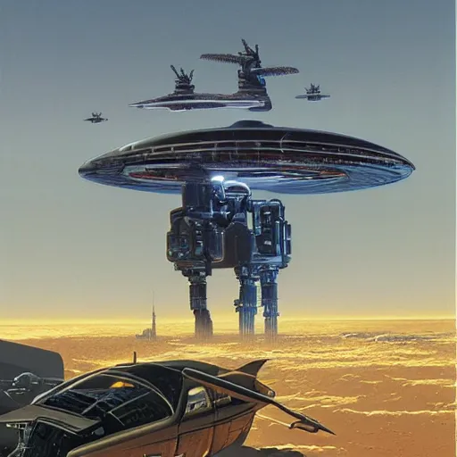 Image similar to science - fiction novel cover art by peter elson, syd mead, detailed, cinematic,