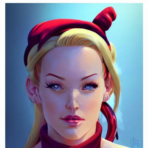 Prompt: portrait of Cammy White from Streetfighter, League of Legend illustration by Sam Youn:3, profile picture by Gil Elvgren:3, asymmetrical, Organic Painting, Ambient Occlusion:3, Matte Painting, bold shapes, hard edges, street art, trending on artstation, realistic:2 by Sachin Teng:5