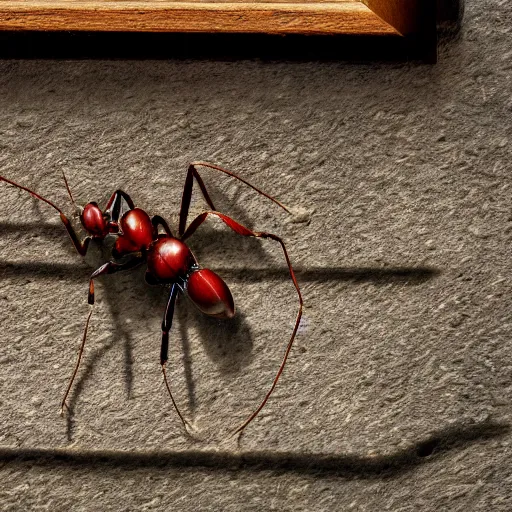 Image similar to an ant's perspective looking out at a kitchen, realistic 4k