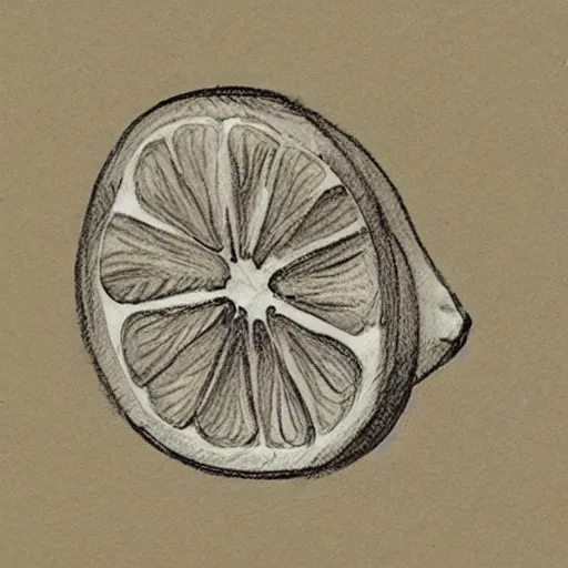 Prompt: professional liner sketch of a lemon