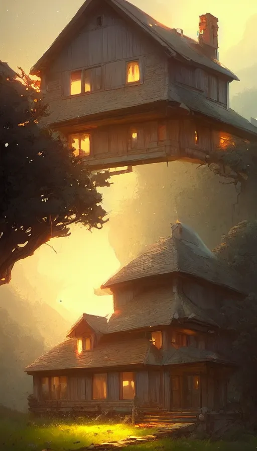 Image similar to beautiful house in big sur, details, sharp focus, illustration, by jordan grimmer and greg rutkowski, trending artstation, pixiv, digital art