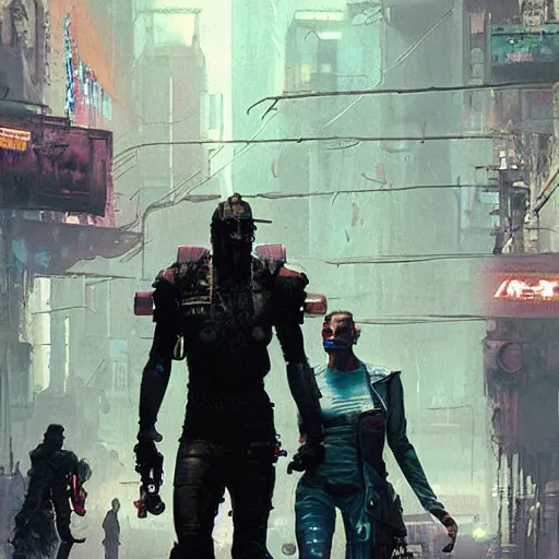 Image similar to cyberpunk people relaxing and walking in the streets, white background, concept art, eddie mendoza, craig mullins