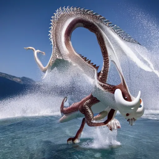 Prompt: national geographic professional photo of dragonair, award winning