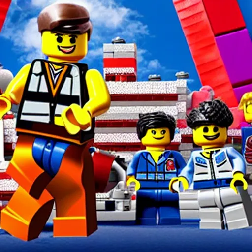 Image similar to promotional still image of a lego movie about the second world war