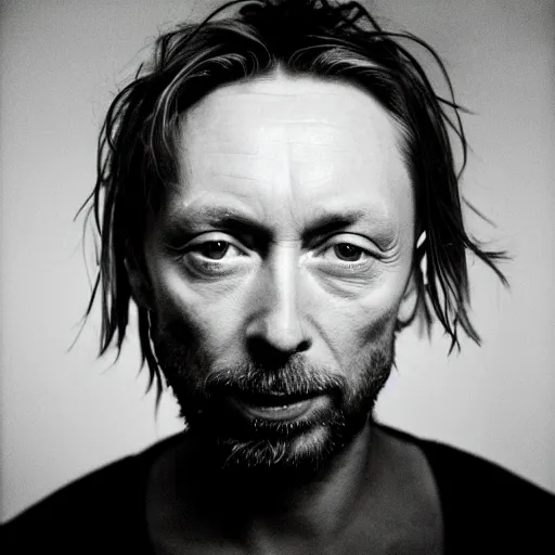 Image similar to Thom Yorke singer songwriter Rolling Stone, a photo by Colin Greenwood, ultrafine detail, masterpiece