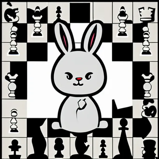 Prompt: a rabbit playing chess, cartoon style, realistic,