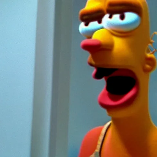 Prompt: homer simpson, as claymation, still from chicken run ( 2 0 0 0 )