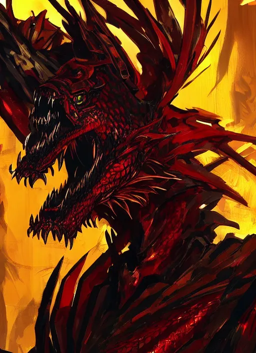 Pyrodrake: a fire/dragon-type pokémon resembling a majestic dragon engulfed  in flames. it has a serpentine body covered in fiery scales, glowing red  eyes, and large wings capable of creating scorching gusts of