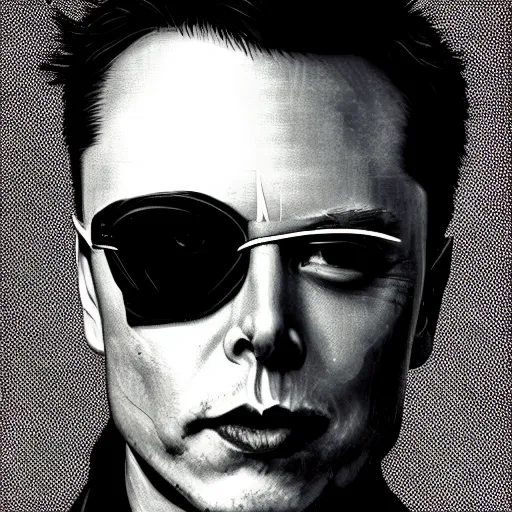 Prompt: Elon Musk as Neo from the Matrix, realistic, portrait, detailed