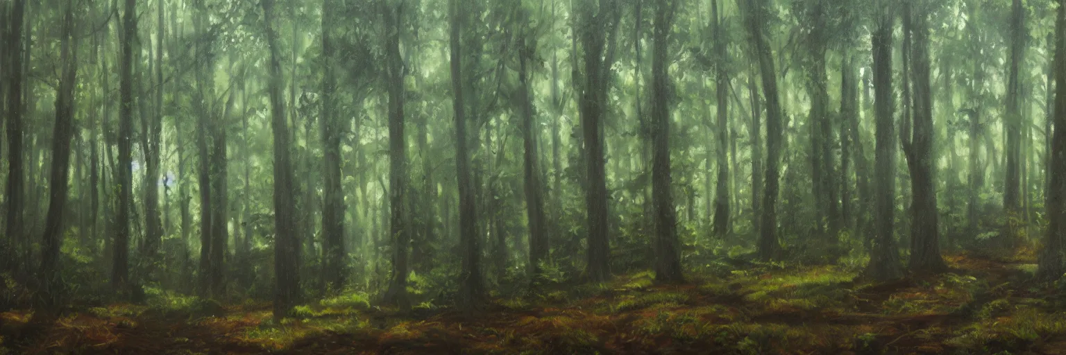 Image similar to a forest, cinematic lighting, detailed oil painting, hyperrealistic, 8k