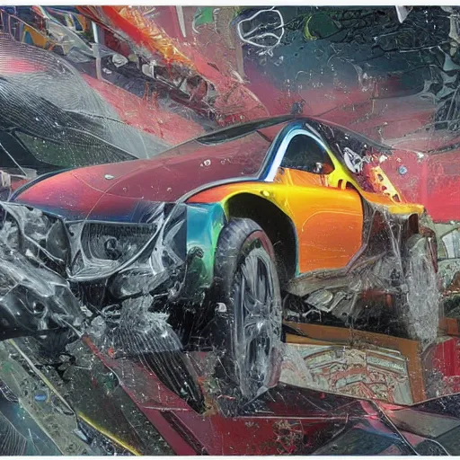 Prompt: car Ash Thorp khyzyl saleem car : medium size: in the coronation of napoleon painting : in oil liquid : 7, u, x, y, o graffiti big size forms: Kazimir Malevich big size forms : zaha hadid architecture big size forms: brutalist medium size forms: ultra realistic phtotography, keyshot, unreal engine 5, high reflections oil, liquid high glossy, high specularity, ultra detailed, 4k, 8k, 16k